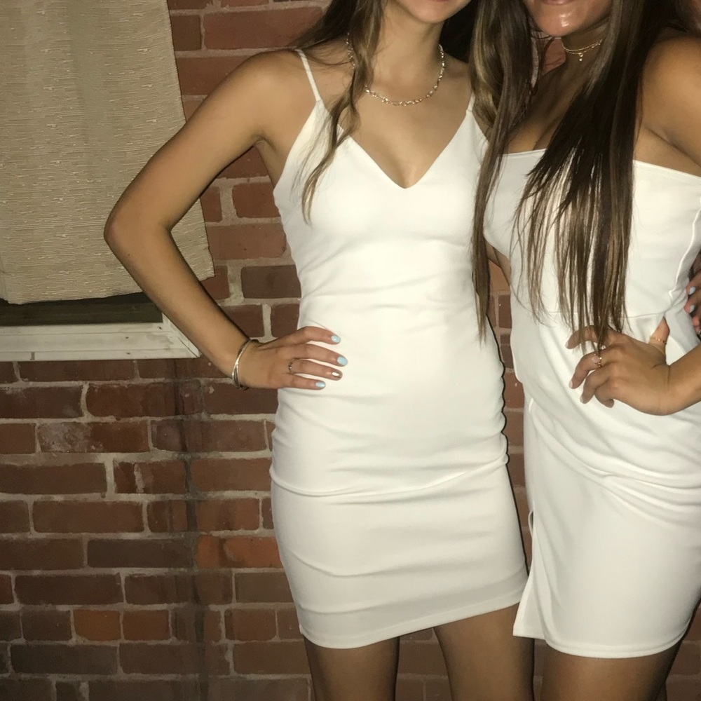 white bodycon dress